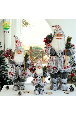 Dancemonkey Noel Baba Yılbaşı Süs Biblo 45cm, Uniq. Desen