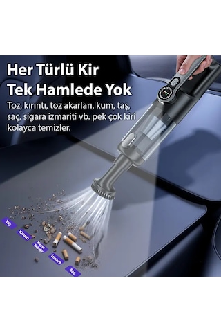 Ezere Powervac1 20000 Pa Kablosuz Şarjlı Araç İçi Ve Ev Tipi Vakum Süpürge Led Ekranlı Çoklu Başlıklı - Mh-hs6102-2221