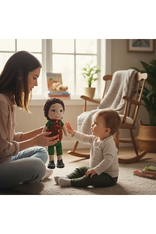 Amigurumi Oyuncak Erkek Bebek El Örgüsü Oyun Arkadaşı Çok Renkli