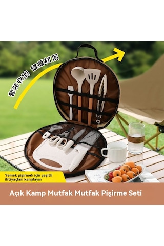 Açık Bıçak Seti Taşınabilir Mutfak Seramik Mutfak Bıçağı Meyve Bıçağı Kesici Kamp Pikniği Seramik Mutfak Eşyaları On Set Yuvarlak Çanta Çok Renkli