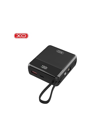 Pr224 38.5w Pd Hızlı Dahili Type-c Usb-c / Lightning Usb-a 3 Çıkış Ekranlı 10000 Mah Powerbank Siyah