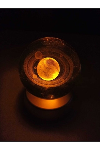 Galaksi Gezegen Işıklı 6 Cm Çapında Cam Kristal Küre