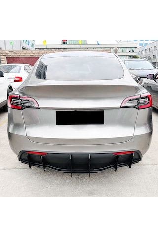 Tesla Juniper Arka Tampon Spoyleri Arka Difüzör 3 Adet Parlak Siyah