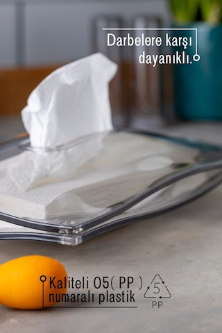 Dekoratif Şeffaf Peçete Organizeri Gri - Şeffaf