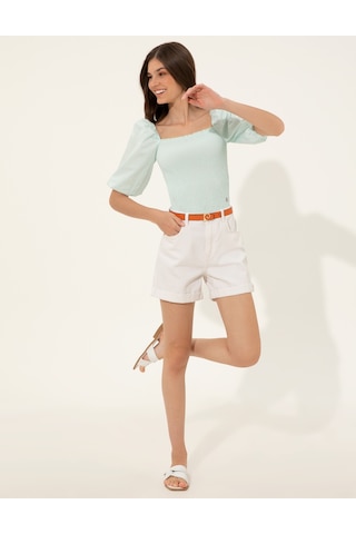 Pierre Cardin Kadın Aqua Kısa Kollu Bluz 50252152-vr007 Mint