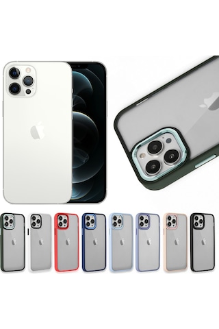 Apple Uyumlu iPhone 11 Pro Kılıf Luna Lens Kamera Çerçeveli Silikon Kapak