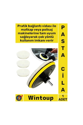 Pastacila Premium Parlatıcı Yün Keçe Sünger Başlığı Pratik Uygulama Ekipmanı Araba Pasta Cila Seti