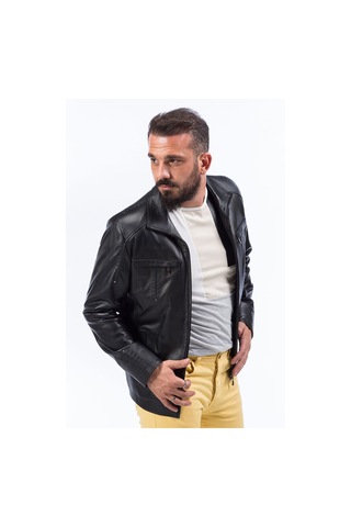 Dericlub E924 Gerçek Deri Erkek Mont Siyah Null Siyah