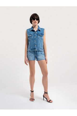 Regular Fit Kadın Yelek Denim