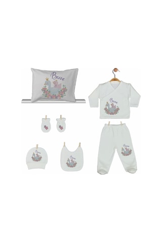 Pia Baby Gl 2203 İsme Özel Yastık Zıbın Set Krem