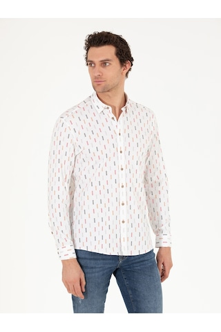 Cacharel Beyaz Regular Fit Uzun Kollu Gömlek 15841036