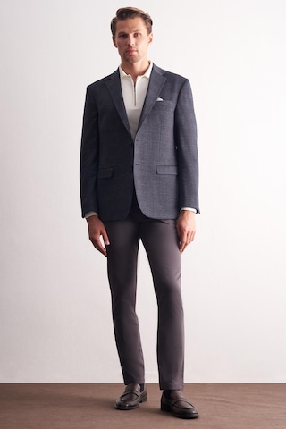 İmza Lacivert Mono Yaka Kareli Desen Esnek 4 Drop Comfort Fit Classic Ceket 1002255156 Lacivert
