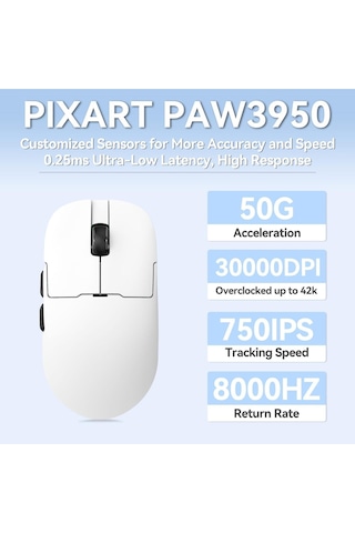 Aj159 Apex 8k Oyun Mouse, 3 Modlu Tft Ekranlı Manyetik Şarj İstasyonu,paw3950 Sensör, 56 Gram Diğer