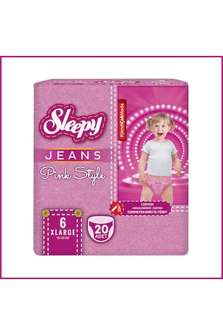 Sleepy Pink Jeans Külot Bez 6 Numara Xlarge 20 Adet