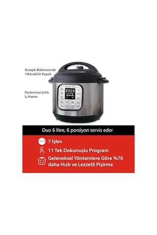 Instant Pot Duo 7 Si 1 Arada 5.7 L Akıllı Buharlı Pişirici