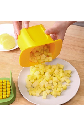 Reedark Ev Mutfak Çok Amaçlı Sebze Kesici: Patatesi Dilimleyici, Salatalık Kesici, Hızlı Ve Kolay Kullanım - Beyaz Beyaz