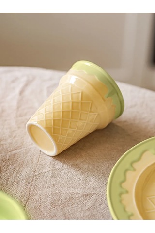 Roomi Çay Ve Kahve İçin 220 Ml Waffle Desenli Seramik Bardak 480764300 Bej