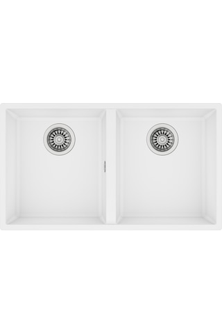 Teka Square 2B 760 Tg Çift Hazneli Tezgahaltı Tegranite Eviye - Arctic White - 115260028