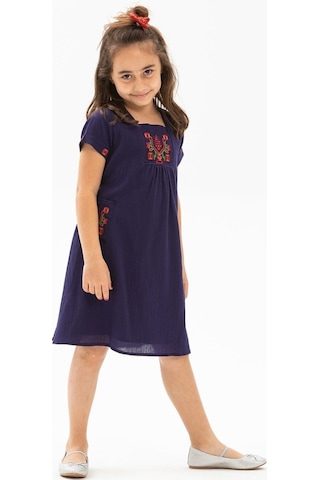 Melek Şile Bezi Çocuk Elbise Mor Mor