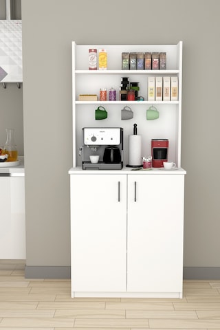 Asra Trend Kahve Köşesi KAHVE01 %100 MDF Çok Amaçlı Mutfak Dolabı Beyaz