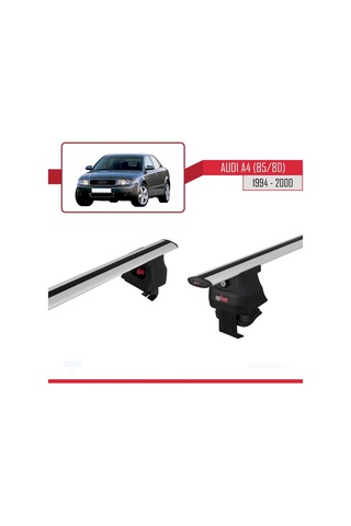 Audi A4 B5/8d 1994-2000 Arası İle Uyumlu Ace-4 Ara Atkı Tavan Barı Gri