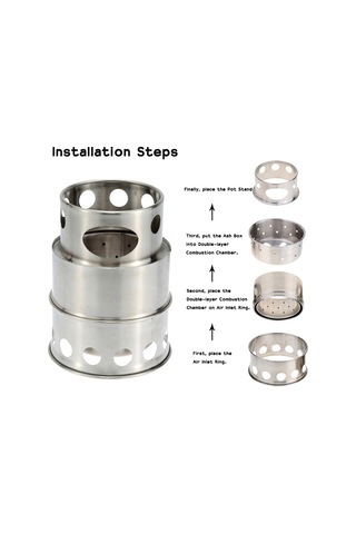 Skycity Kampanya İçin Taşınabilir Ahşap Ocağı - Çelik Yapı, Kolay Kurulum, Fırın Delikleriyle Lezzetli Yemekler, Siyah Mesh Çanta İle Taşınabilir Çok Renkli