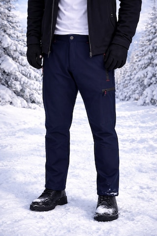 Vatan Tekstil İçi Polarlı Kışlık İthal Softshell Rüzgar Geçirmez Su İtici Kumaş Erkek Pantolon Lacivert