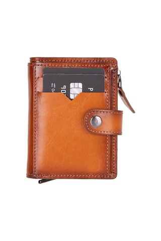 Toyigoo Toyigoo Rodos Hakiki Deri, El Yapımı, Pop-up Kartlık Cüzdan, Gölgeli Taba