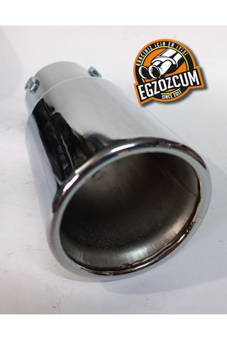 60 Mm. Yuvarlak Sessiz Nikelaj Vidalı Egzoz Eksoz Ucu Tekli Uyumlu