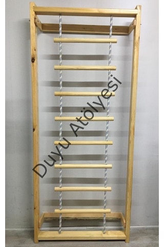 Halatlı Tırmanma Merdiveni Ahşap Basamaklı
