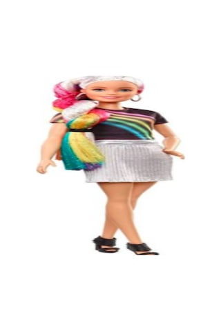 Barbie-Barbie Gökkuşağı Renkli Saçlar Bebeği