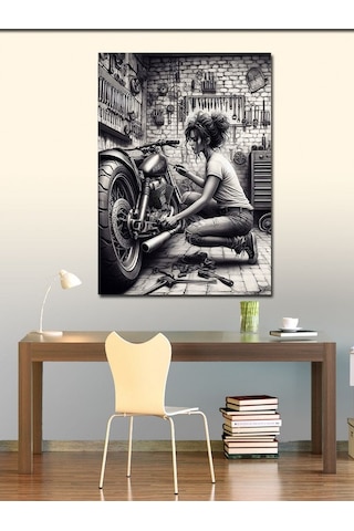 Kanvas Tablo Tamirci Kadın 50cmx70cm