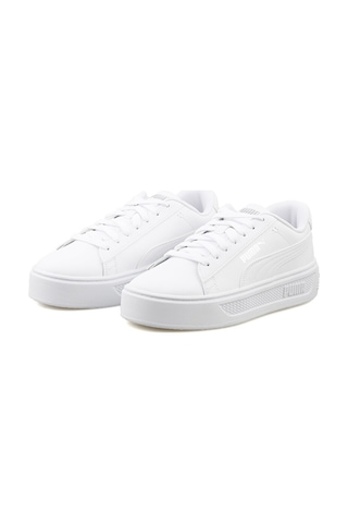 Puma Smash Platform Kadın  Beyaz / Gri Sneaker