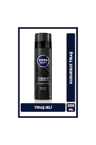 Men Erkek Tıraş Jeli Deep Dimension Aktif Karbon 200ml, Kusursuz Ve Kaygan Tıraş, Sakal Temizleyici
