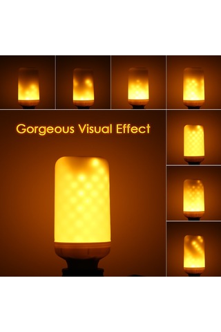 Symbee E26/e27 Seçenekli 3.5-5w Led Alev Işık Ampülü, Titreyen Ve Sürekli Parlak Mod, 1900-2200k Sarı Işık, 360 Aydınlatma