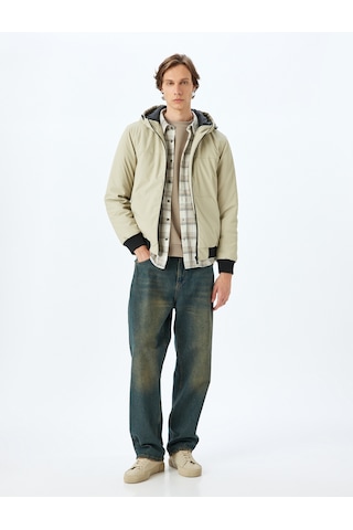 Koton Mevsimlik Ceket Slim Fit Fermuarlı Bej 5wam20067hw Ekru