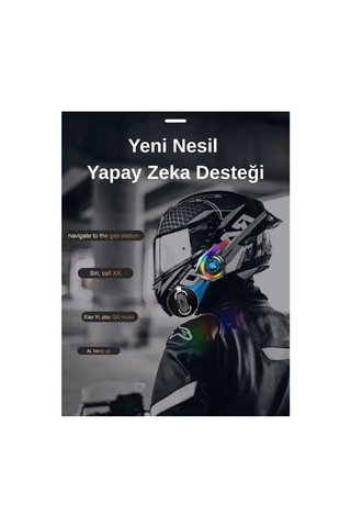 Jenerik Y21 Rgb Işık Efektli Intercom Bluetooth Motosiklet Kask Kulaklığı Intercom Kulaklık