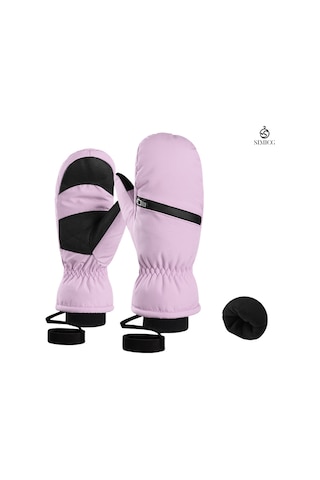 Kalınlaştırılmış Kışlık Su Geçirmez Snowboard Eldivenleri Mor