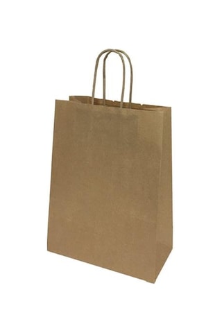 Kraft Karton Çanta Burgu Saplı 22x28x11 Cm 50 Adet