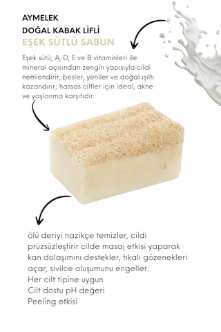 Sabun Doğal Kabak Lifli Eşek Sütü Özlü Sabunu Eşek Sütü