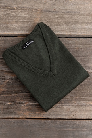 V Yaka Battal Büyük Boy Yünlü Kolsuz Triko Süveter Yeşil