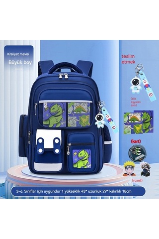 Weichuang01 İlkokul Öğrenci Çantası, Hafif, Çocuk Sırt Çantası, Weichuang01 Boy, 3-6. Sınıf, Koyu Mavi