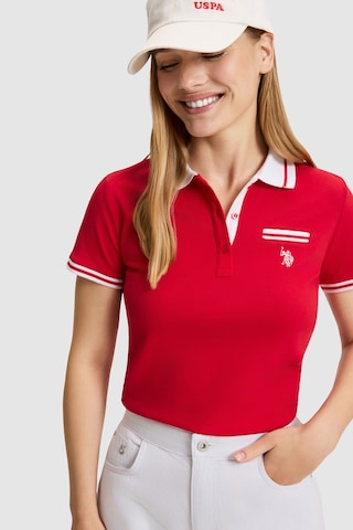 U.S. Polo Assn. Kadın Kırmızı Polo Yaka Basic Tişört 50323455-vr171 Basıc Kırmızı