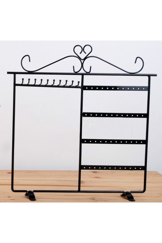 Siyah Metal Bayan Küpe Kolye Standı Dekor St1-29Sy Siyah