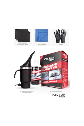 Factor 360 Far Temizleme Ve Parlatma Seti Headlıght Cleaner Kıt