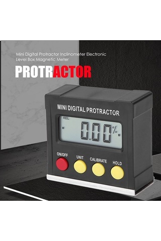 Novahub 360 Mini Dijital Açıölçer Eğimölçer Elektronik Seviye Kutusu Manyetik Taban Seviye İndikatörü Ölçüm Aletleri
