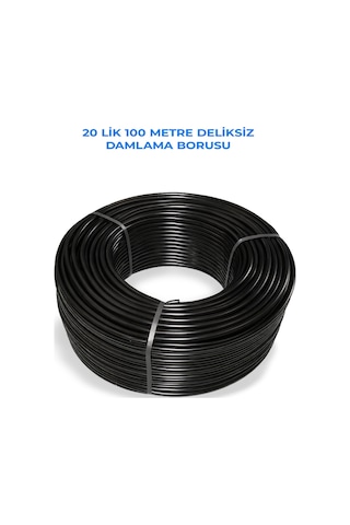 20 'lik 100 Metre Deliksiz Damlama Hortumu Basınca Dayanıklı Bahçe Sulama Damlama Delici Hediyeli