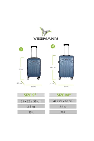 Vegmann Vela Mavi 2'li Valiz Seti Orta Boy ,kabin Boy Çok Renkli
