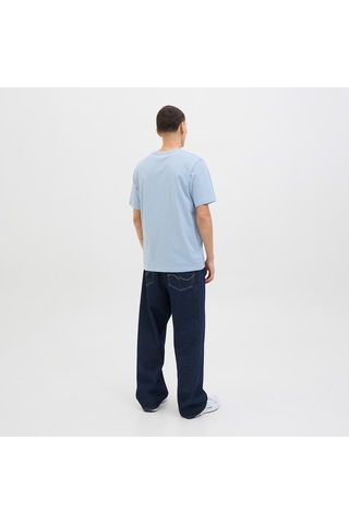 Jack & Jones Jack&jones Relax Erkek Mavi Bisiklet Yaka Tişört Mavi