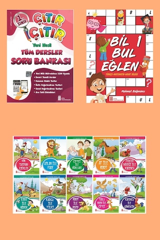 1.sınıf Eğlenceli Yaz Tatil Seti Soru Bankası+bil Bul Eğlen+10 Lu Hikaye